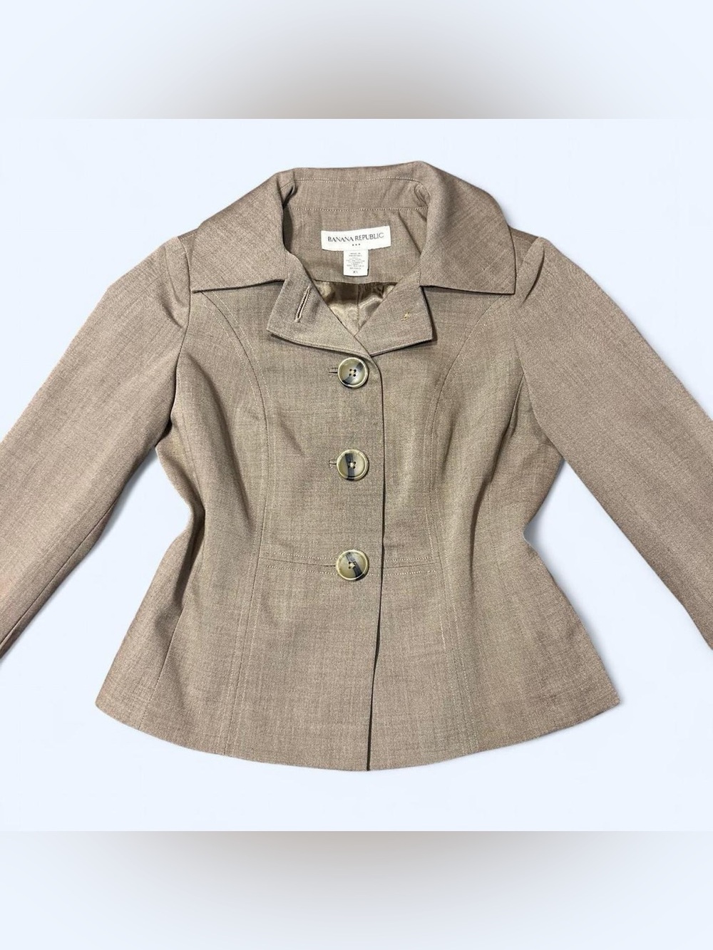 Y2K Preppy Fitted Blazer Peacoat by Banana Republic!